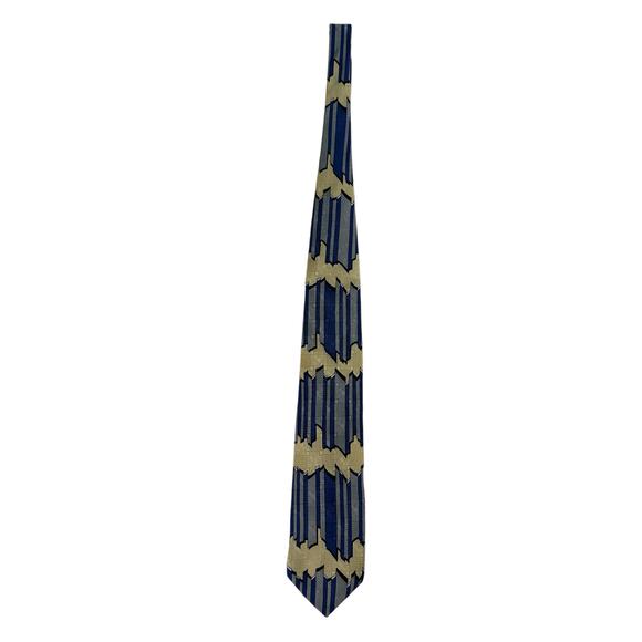 Mulberry Neckwear Ziggurat USA 100% Silk Geometric Classic Mens Neck Tie - Picture 10 of 10